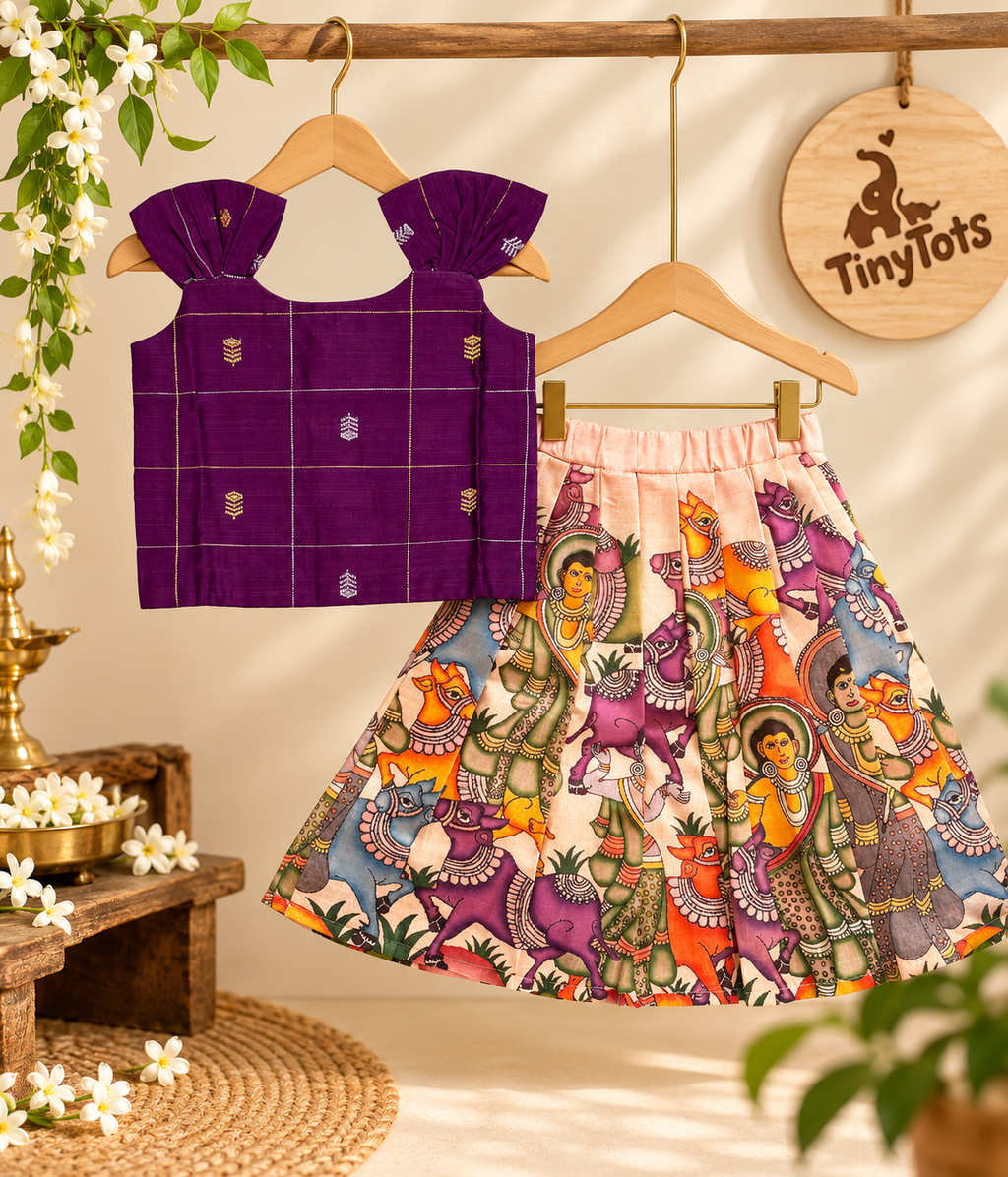 Royal Purple Raw Silk & Tassar Folk Art Set