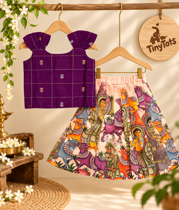 Royal Purple Raw Silk & Tassar Folk Art Set