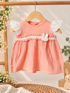 Peach Bloom Crinkle Muslin Frock