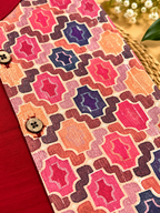 Red Geometric Print - Kids Ethnic Shirt