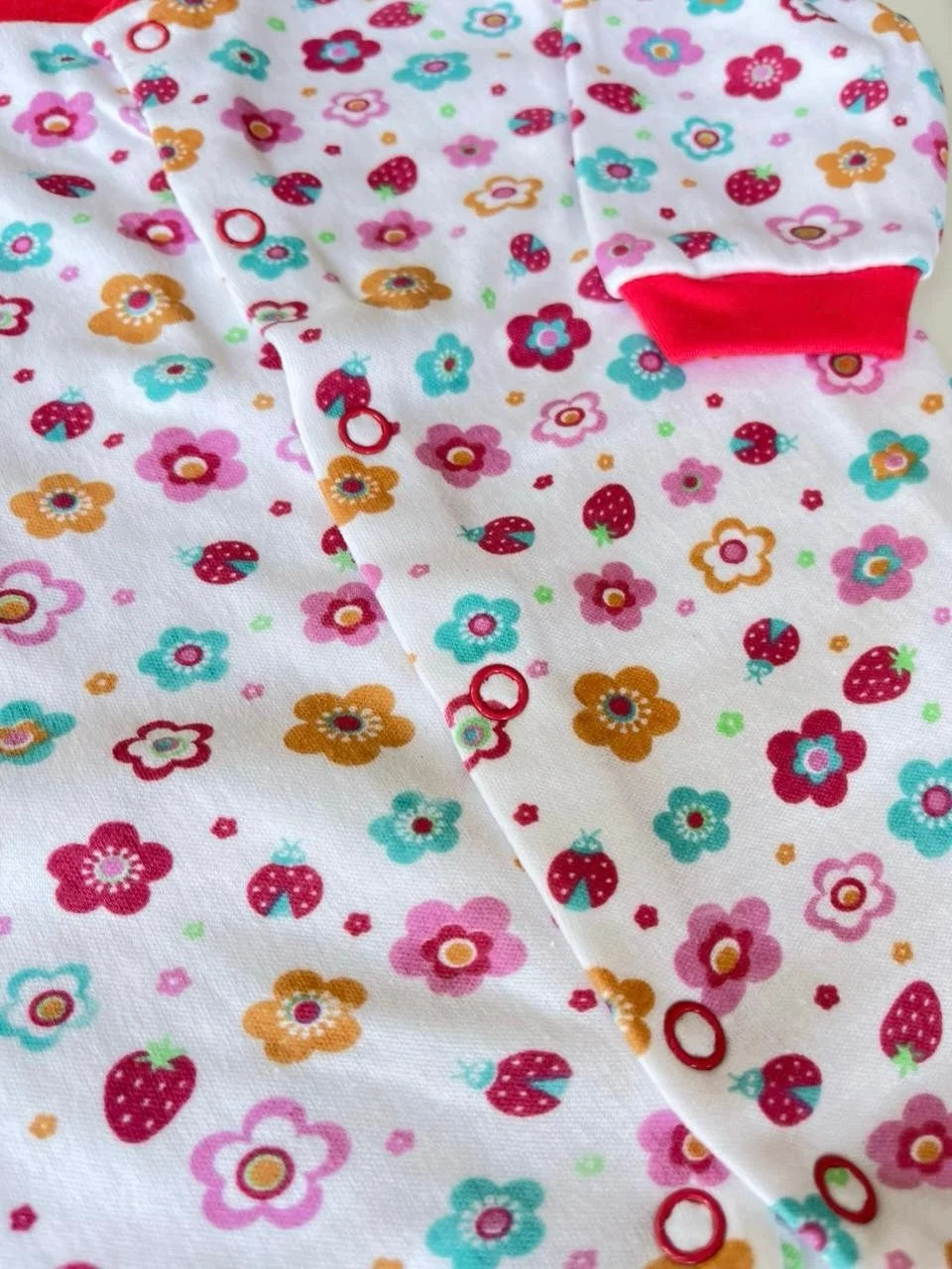 Pink with Flowers – Sleepsuit