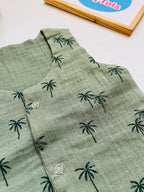 Crinkle Muslin Vest – With cute palm tree