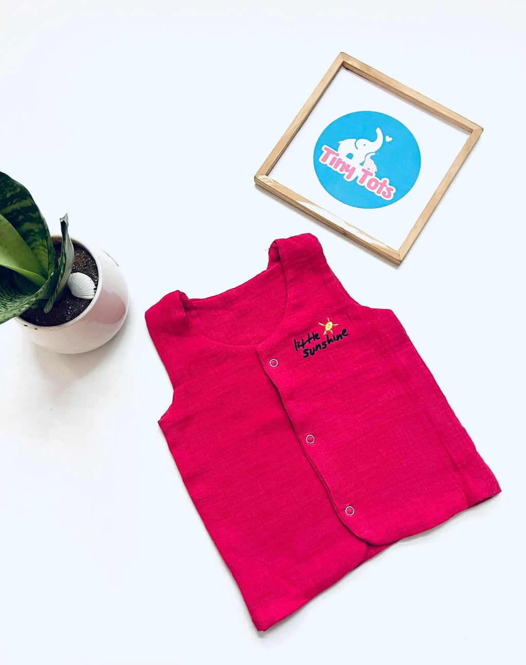Crinkle Muslin Vest – With Little Sunshine Embroidery