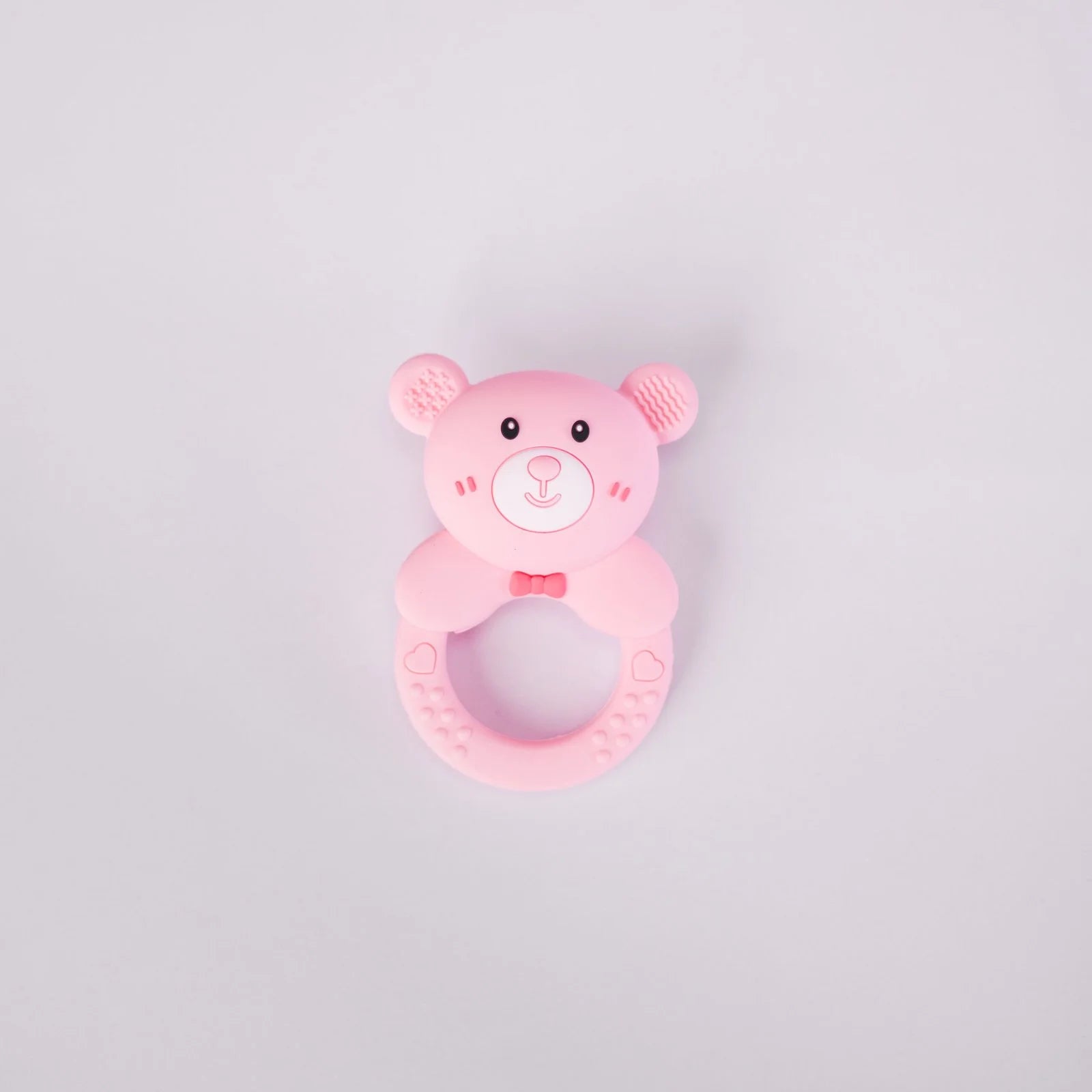Teddy Rattle Teether -Pink