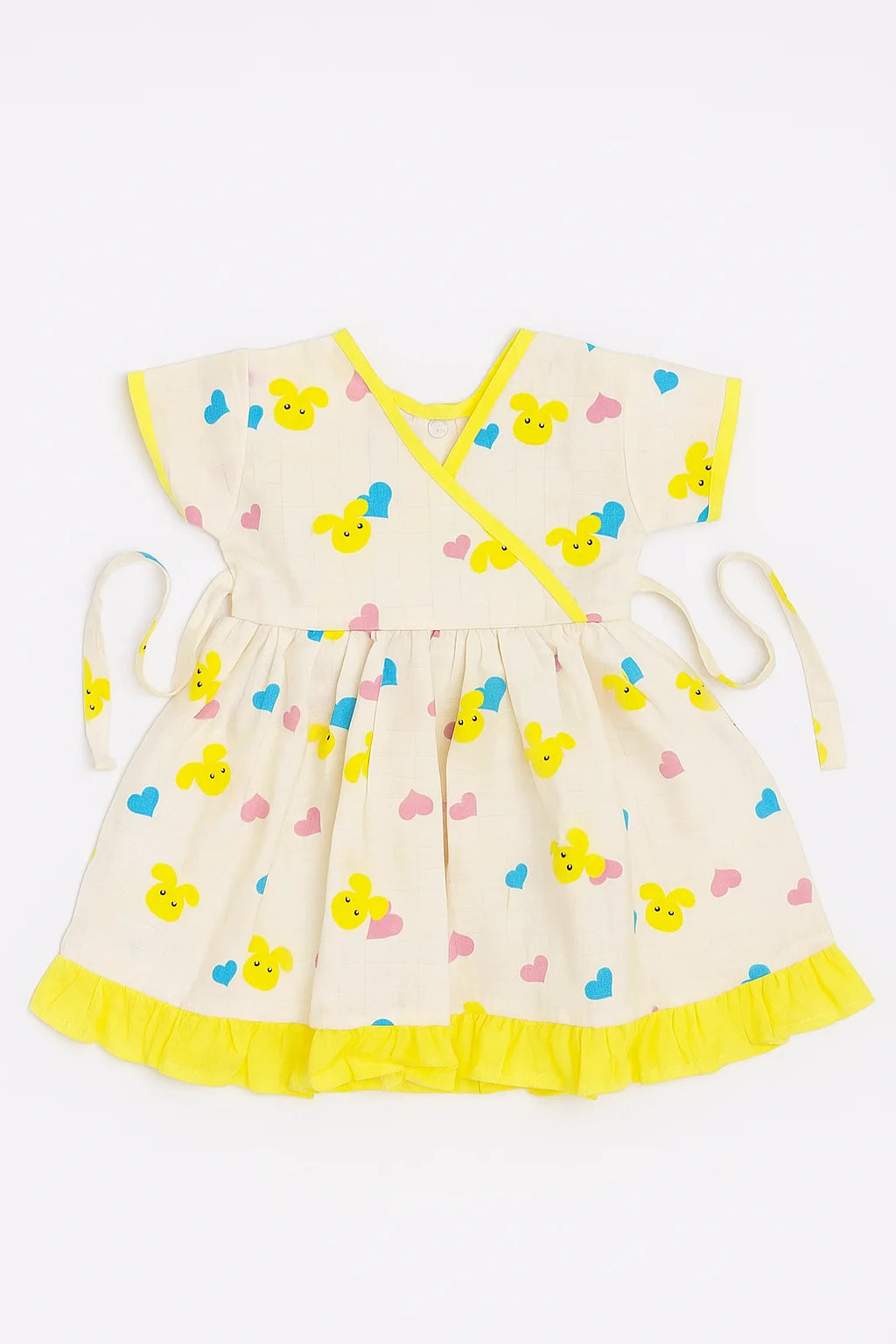 Yellow Bunny – Muslin Crossover Frock