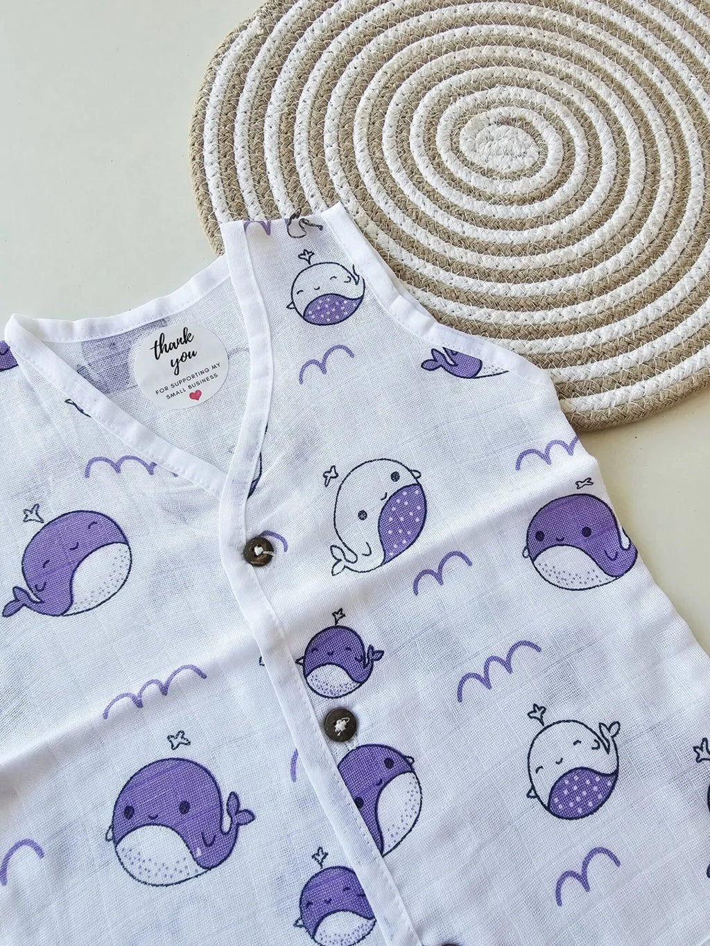 Fish- Muslin Button Jabla