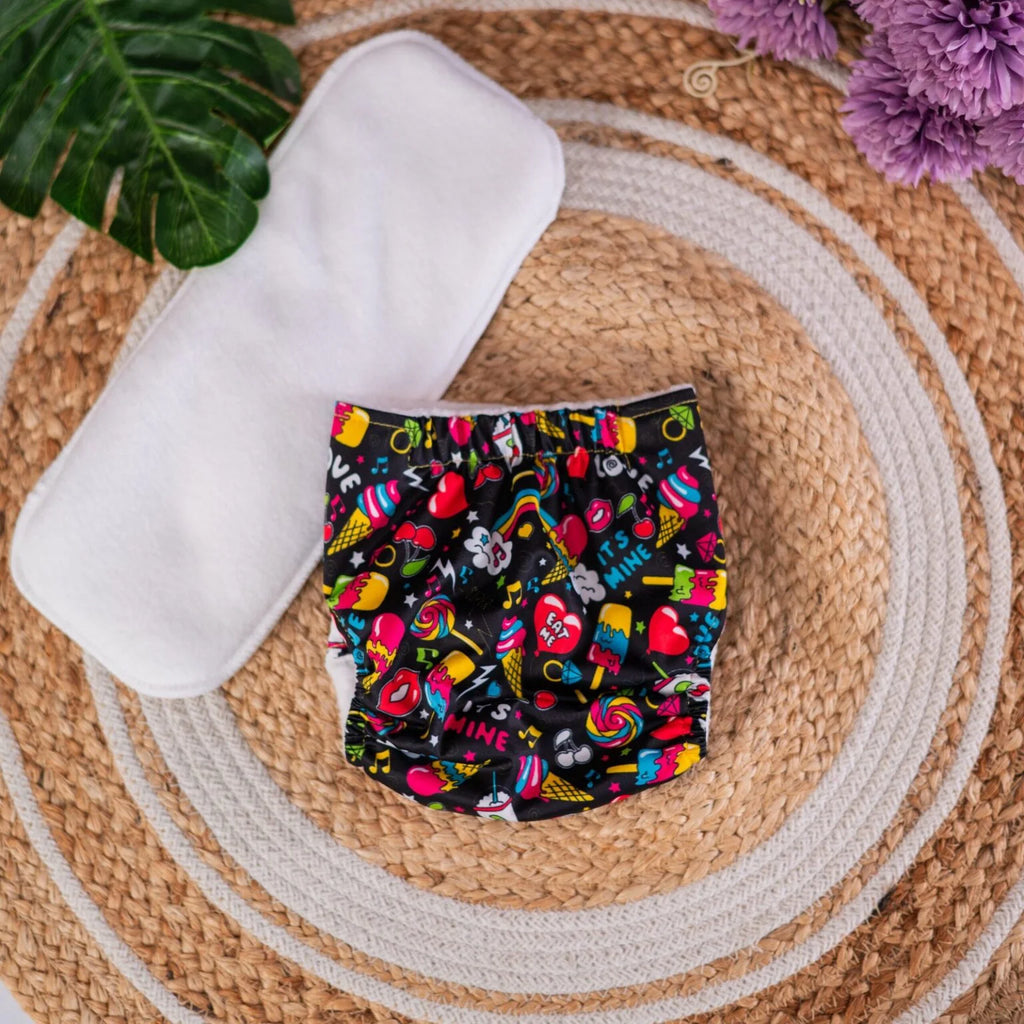 The Tiny Tots Organic Reusable Cloth Diapers – Black Cool