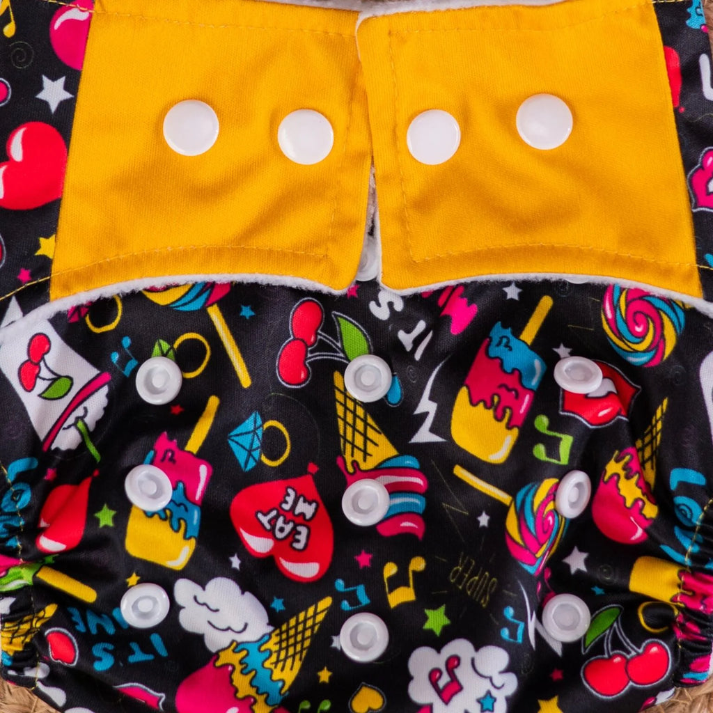 The Tiny Tots Organic Reusable Cloth Diapers – Black Cool