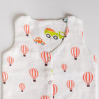 Reversible Muslin Baby Jabla — Parachute / Car Print