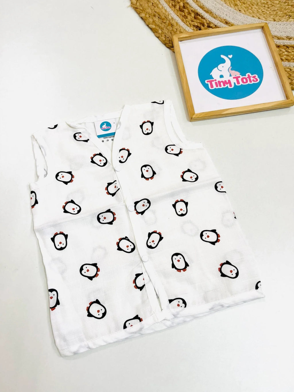 Penguin- Muslin Button Jabla