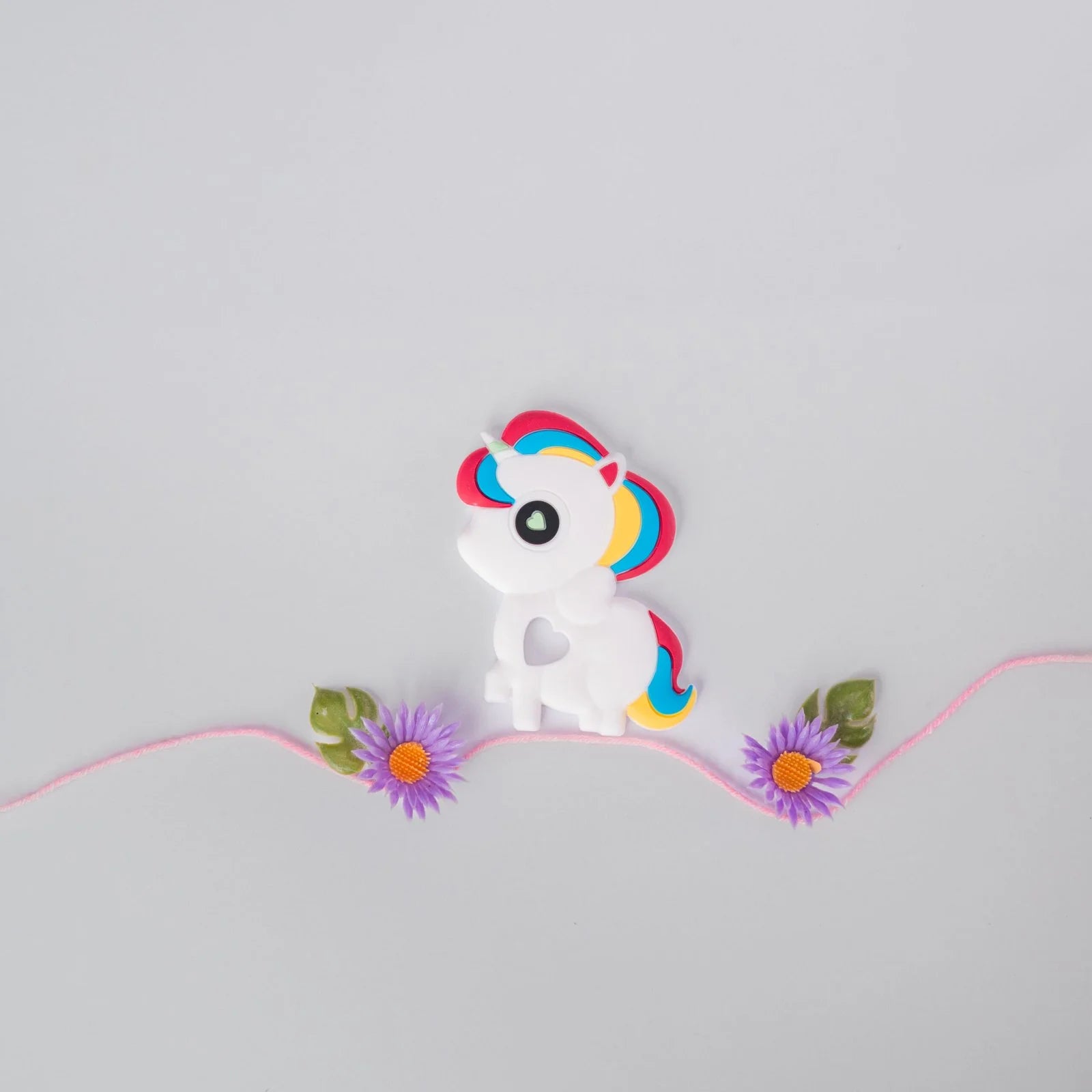 White Unicorn- Silicone Teether