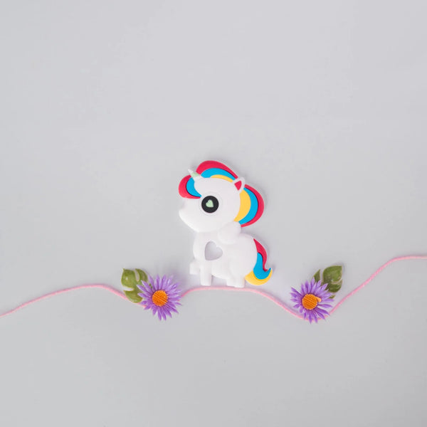 White Unicorn- Silicone Teether