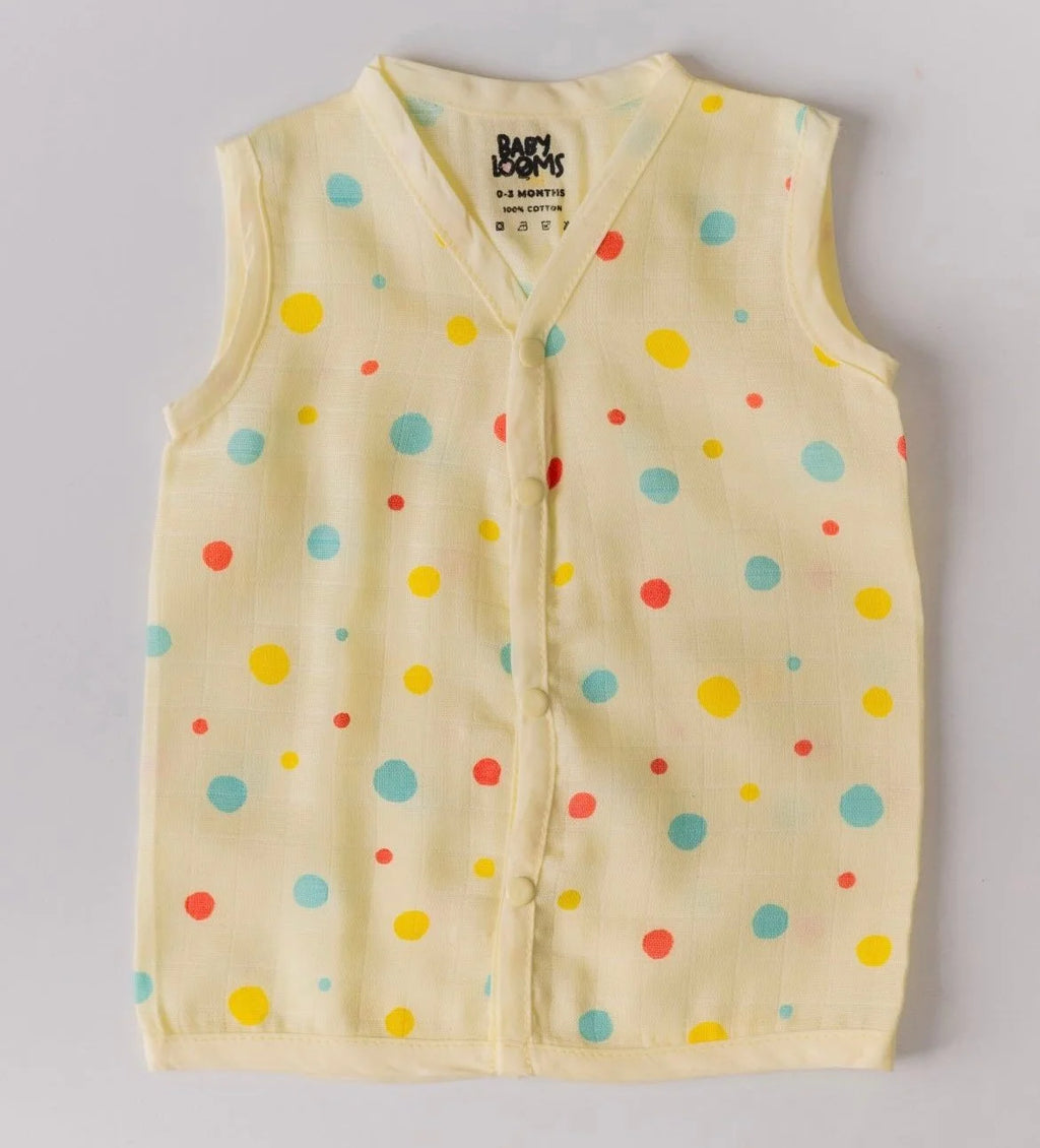 Polka Dots – Muslin Button Jabla