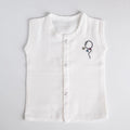 White Muslin Jabla with Embroidered Balloon – 100% Cotton for Newborns