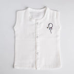White Muslin Jabla with Embroidered Balloon – 100% Cotton for Newborns