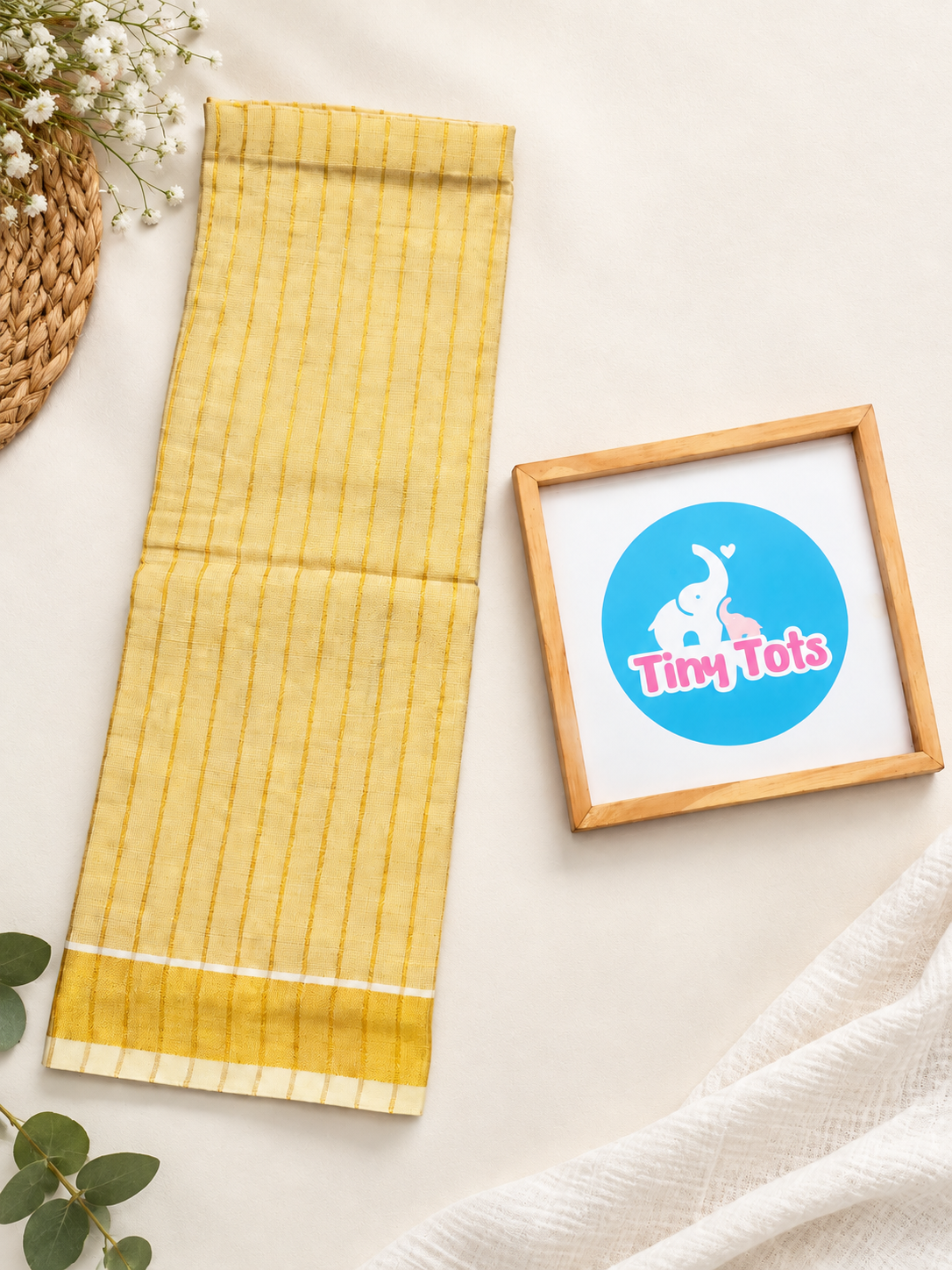 Kids Traditional Dhoti – Golden Stripe