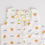 Reversible Muslin Baby Jabla — Boat / Elephant Print