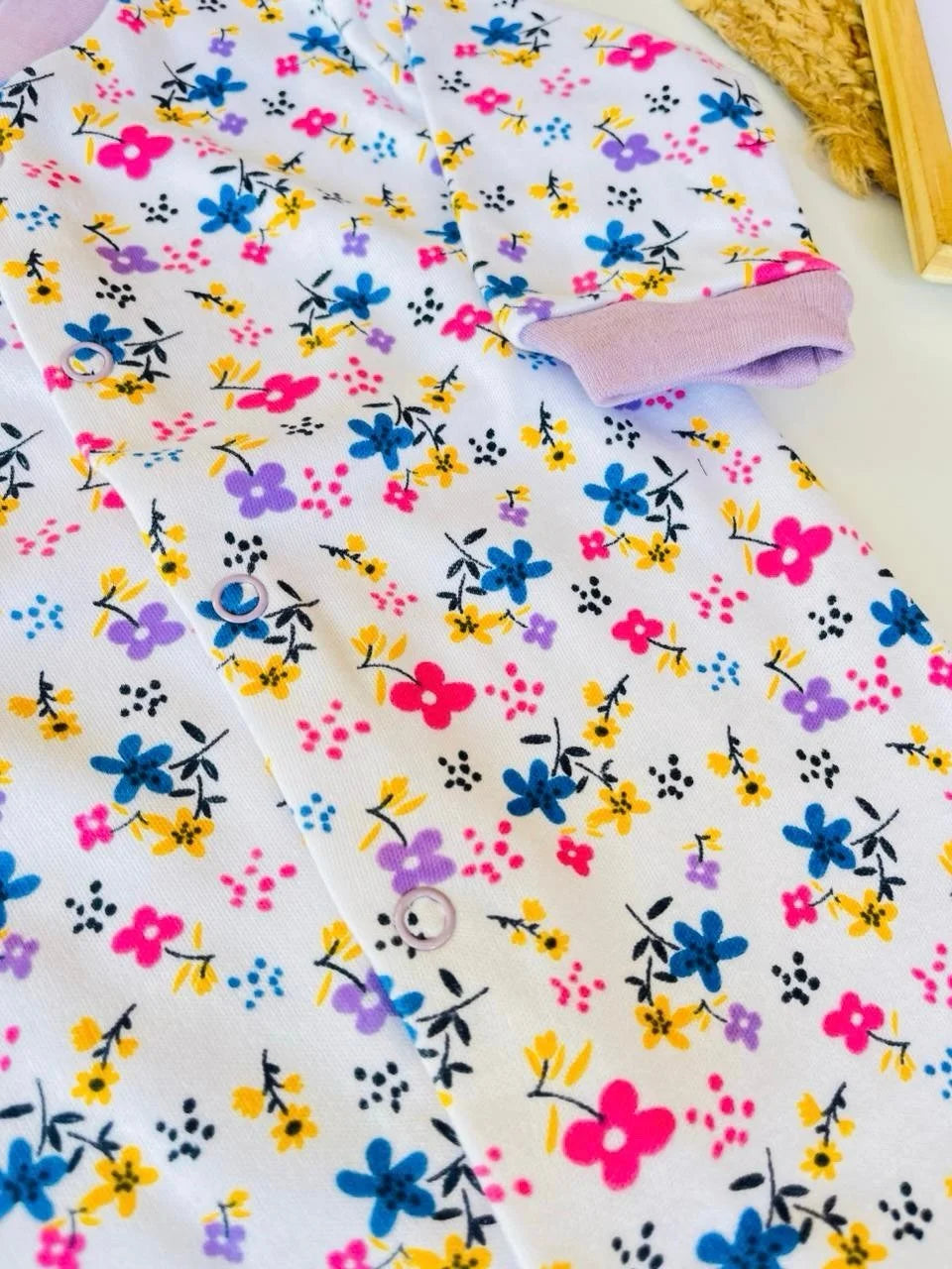 Purple with Flowers – Sleepsuit