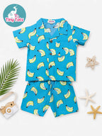 Combo 4 – Boys Cotton Co-ord Set | Banana & Geometric Prints