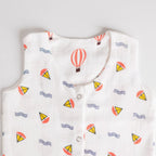 Reversible Muslin Baby Jabla — Boat / Parachute Print