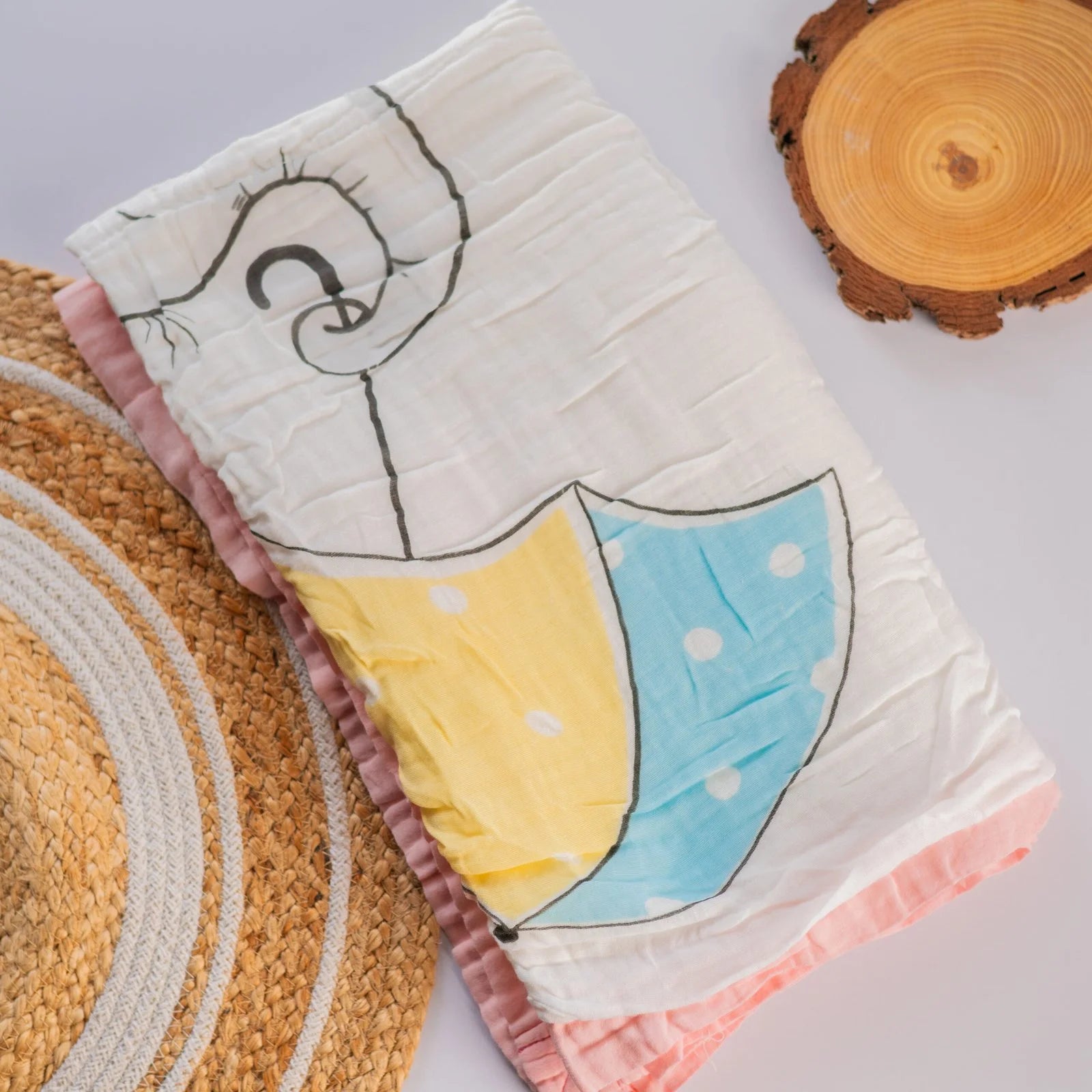 Elephant with Umbrella – 6 Layer Blanket 110*110cm