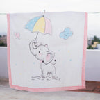 Elephant with Umbrella – 6 Layer Blanket 110*110cm
