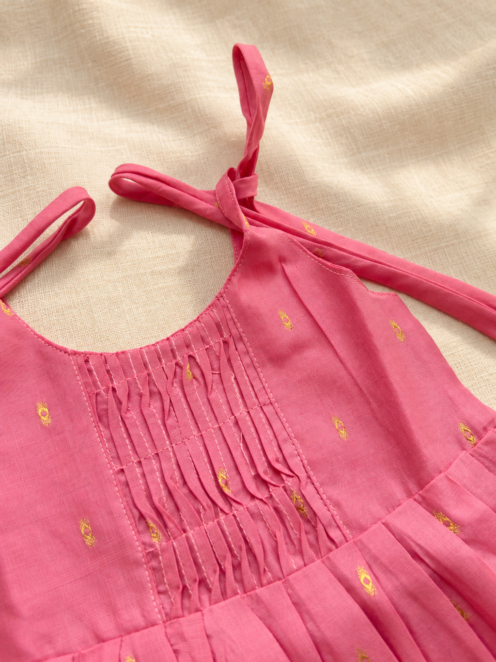Baby Silk Knot Frock – Pink