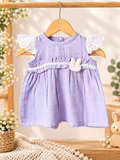 Lavender Bloom Crinkle Muslin Frock