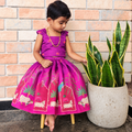 Lotus Peacock Tassar Silk Ethnic Set