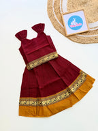 Narayanpet – Red (Maroon) with mustard yellow
