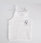 White Muslin Knot Jabla with Balloon Embroidery – 100% Cotton for Newborns