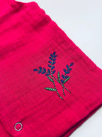 Crinkle Muslin Vest – With Blue Floral Embroidery