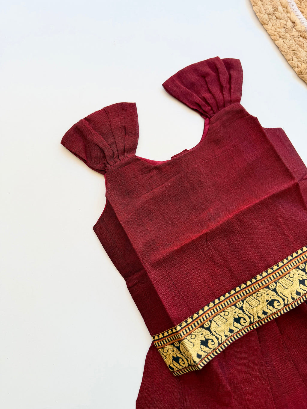 Narayanpet – Red (Maroon) with mustard yellow