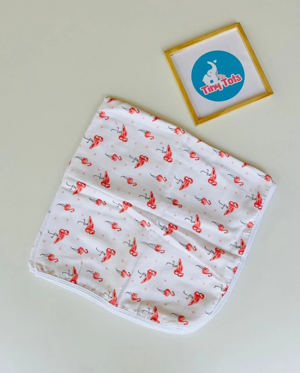 Muslin Blanket – 2 layered (Orange Flamingo)