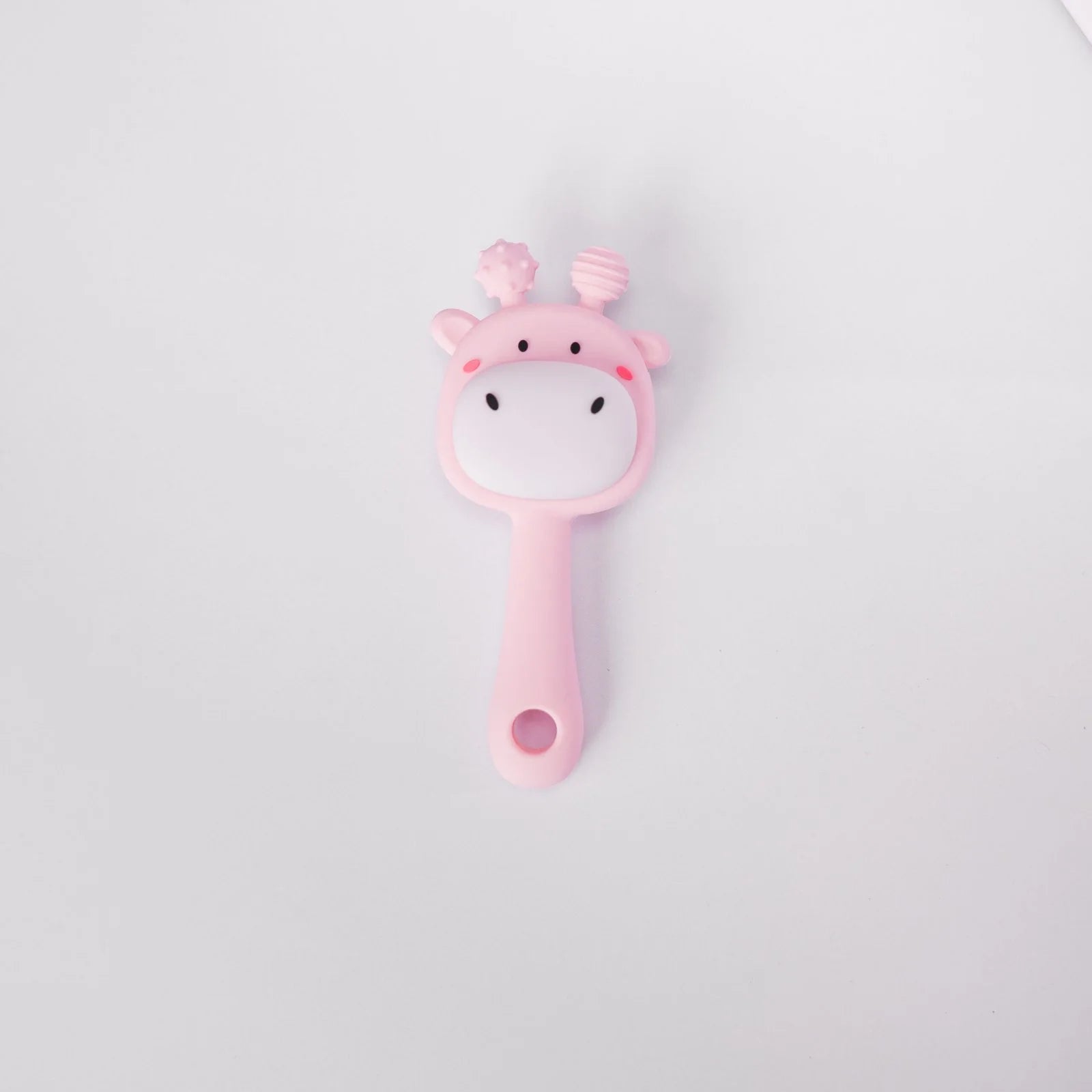 Cow Rattle Teether -Pink