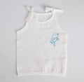 White Muslin Knot Jabla with Bird Embroidery – 100% Cotton for Newborns