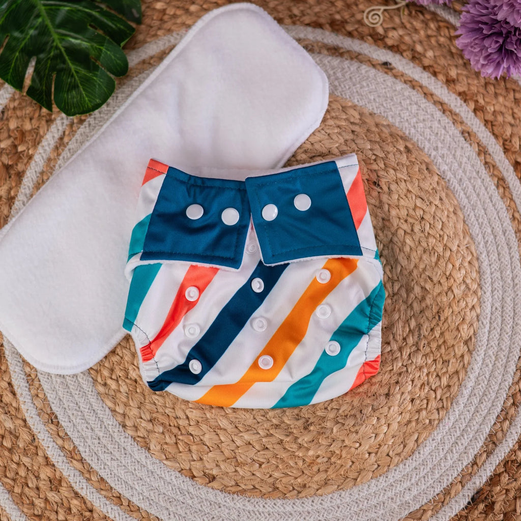 The Tiny Tots Organic Reusable Cloth Diapers – Stripe