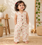 Little Hearts Muslin Co-Ord Set for baby