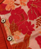 Red Ethnic Shirt for Boys with Floral Embroidered Front Panel for Boys