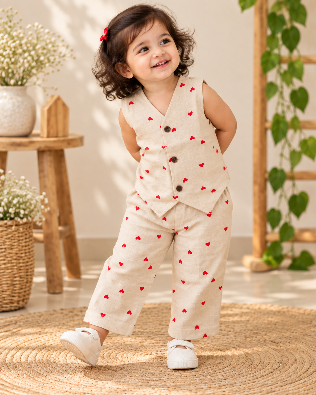 Little Hearts Muslin Co-Ord Set for baby