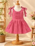 Baby Silk Knot Frock – Pink