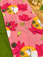 Kids Ethnic Shirt – Green & Pink Pichwai Print