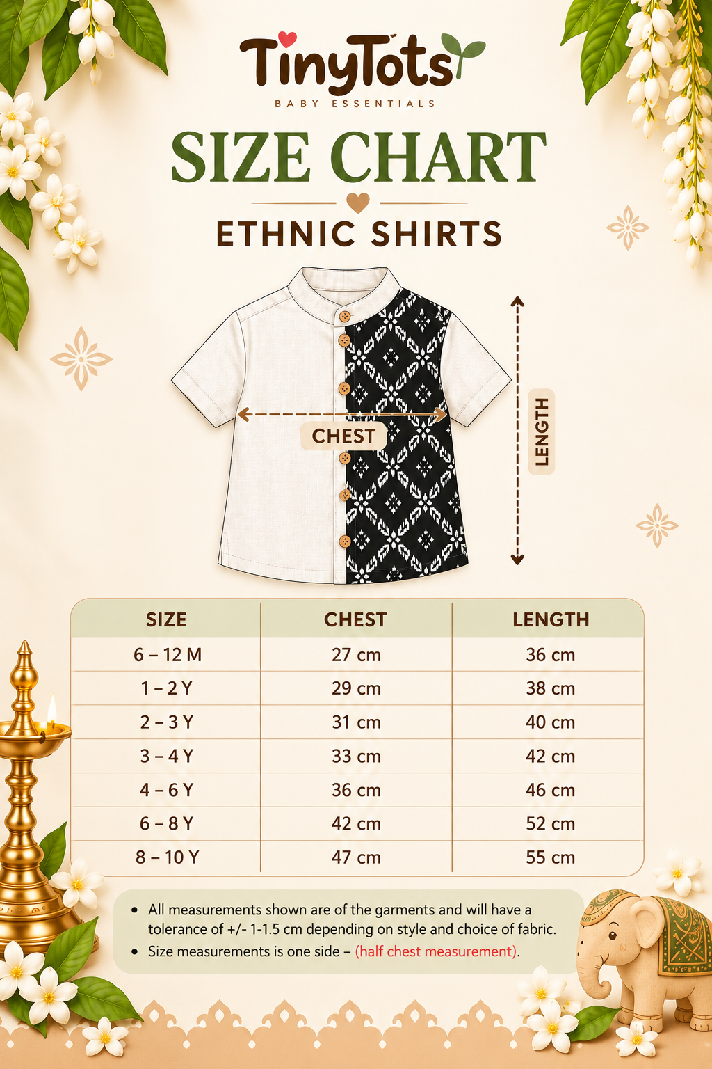 Kids Ethnic Shirt – Blue & Multicolour Lotus Print