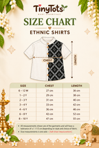 Kids Ethnic Shirt – Blue & Multicolour Lotus Print