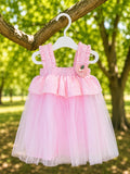 Baby Pink Ruffle Net Baby Frock