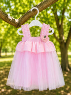 Baby Pink Ruffle Net Baby Frock