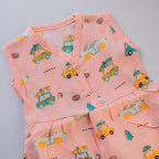 A Bus- Sleeveless Frock with Front Button