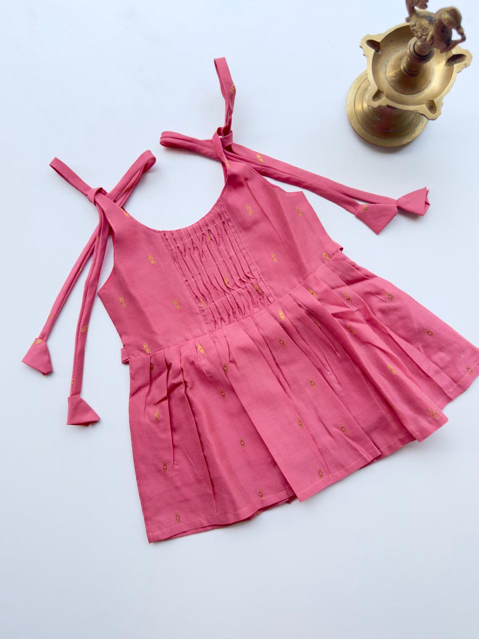 Baby Silk Knot Frock – Pink
