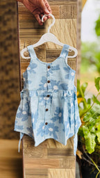 A Sky Blue Floral – Muslin Ria Frock