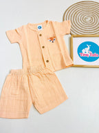 Muslin Sleeve Jabla Set – Peach Orange (Fox)